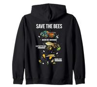 Save The Bees Native Pollinator Mason Leafcutter Bumblebee Zip Hoodie