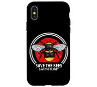 Save The Bees Planet Earth Vintage Bumblebee Art Case for iPhone X/XS