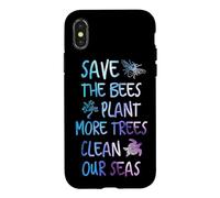 Save The Bees Plant More Trees Clean Our Seas Earth Case for iPhone X/XS