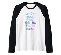 Save The Bees Plant More Trees Clean Our Seas Earth Raglan Baseball Tee
