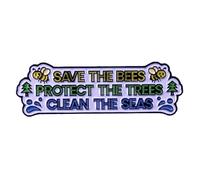 Save The Bees Protect The Trees Clean The Seas Brooch Protect The Environment Go Green Awareness Jewelry Pin Clothes Hat Backpack Accessories Club Members Pin Badge