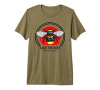 Save The Bees Save The Planet Bumblebee Design Premium T-Shirt