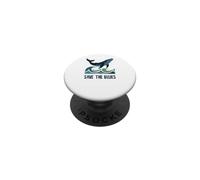Save The Blues Cute Blue Whale Lover Ocean Marine Life Waves PopSockets Adhesive PopGrip