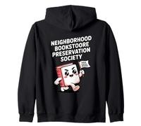 Save the Books Cute Book Graphic Supporting Local Business Zip Hoodie