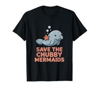 Save The Chubby Manatee Cute Mermaids Ocean T-Shirt