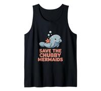 Save The Chubby Manatee Cute Mermaids Ocean Tank Top