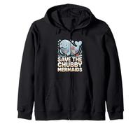 Save The Chubby Manatee Mermaids Lover Zip Hoodie