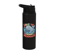 Save The Chubby Manatee Mermaids Stainless Steel Insulated Water Bottle