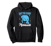 Save The Chubby Sea Cow Mermaids Manatee Vintage Earth Day Pullover Hoodie