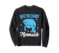 Save The Chubby Sea Cow Mermaids Manatee Vintage Earth Day Sweatshirt