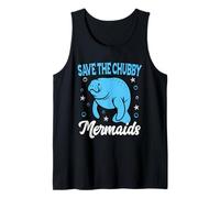 Save The Chubby Sea Cow Mermaids Manatee Vintage Earth Day Tank Top