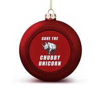 SAVE THE CHUBBY UNICORN Christmas Ornaments Balls Print Crafts Decorations Xmas Balls Outdoor Garden Decor