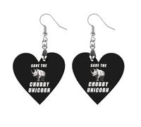 SAVE THE CHUBBY UNICORN Earrings Wooden Dangle Earring Drop Earrings Pendants Craft for Women