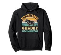 Save the Chubby Unicorn - Funny Rhino Pullover Hoodie