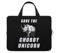 SAVE THE CHUBBY UNICORN Laptop Bag Sleeve Funny Tablet Case Protective Carry Bag Briefcase with Handle 10inch