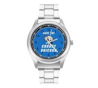 Save The Chubby Unicorn Mens Watches Print Analog Quartz Watch Business Wristwatch Casual