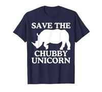 Save The Chubby Unicorn T-Shirt Sarkastic Funny T-Shirt, Men, Navy Blue, X-Large