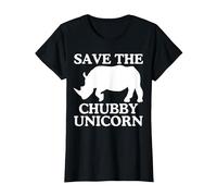 Save The Chubby Unicorn T-Shirt Sarkastic Funny T-Shirt, Women, Black, X-Small