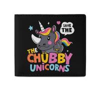 Save The Chubby Unicorns Bifold Wallet Front Pocket with Money and Credit Card Holder for Men Women