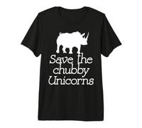 Save The Chubby Unicorns Funny Rhino Animal Humor Quote Premium T-Shirt