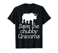 Save The Chubby Unicorns Funny Rhino Animal Humor Quote Value Graphic T-Shirt