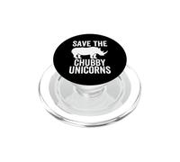 Save The Chubby Unicorns Funny Rhino Animal Right Saying PopSockets PopGrip for MagSafe