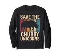 Save The Chubby Unicorns Funny Rhino Animal Rights Long Sleeve T-Shirt