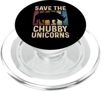 Save The Chubby Unicorns Funny Rhino Animal Rights PopSockets PopGrip for MagSafe