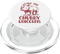 Save the Chubby Unicorns Funny Rhino PopSockets PopGrip for MagSafe