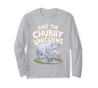 Save The Chubby Unicorns Funny Rhino Shirt Long Sleeve T-Shirt