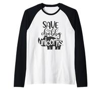 Save the Chubby Unicorns Rhino Raglan Baseball Tee