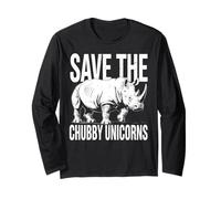 Save The Chubby Unicorns Sarcastic Rhino Lovers Vintage Long Sleeve T-Shirt