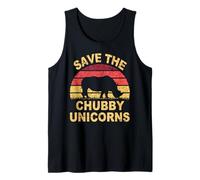 Save The Chubby Unicorns. Vintage Hipster Funny Fat Rhino Tank Top