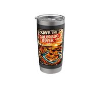 Save The Colorado River Stencil Art Design Stainless Steel Insulated Tumbler