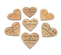 Save The Date Wooden Heart Shape Fridge Magnets Perfect for Vintage Wedding Invitations & Decoration (80)