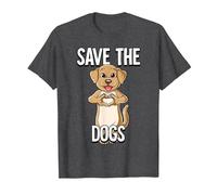 Save The Dogs T-Shirt, Men, Dark Heather Grey, 6X-Large