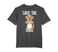 Save The Dogs T-Shirt, Men's Big and Tall, Dark Heather Grey, 3X Tall