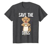 Save The Dogs T-Shirt, Youth, Dark Heather Grey, Medium