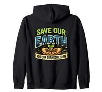 Save The Earth for Our Kids | Earth Day Conservation Gift Zip Hoodie