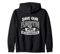 Save The Earth for Our Kids | Earth Day Conservation Gift Zip Hoodie