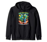 Save The Earth It's The Only Planet with 67 Earth Day Kids Zip Hoodie