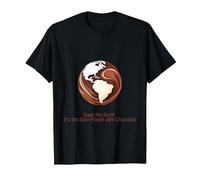 Save The Earth, It's The Only Planet with Chocolate T-Shirt, Men, Black, X-Large