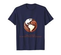 Save The Earth, It's The Only Planet with Chocolate T-Shirt, Men, Navy Blue, 4X-Large