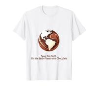 Save The Earth, It's The Only Planet with Chocolate T-Shirt, Men, White, 3X-Large