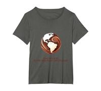 Save The Earth, It's The Only Planet with Chocolate T-Shirt, Women's Plus, Asphalt Grey, 1X