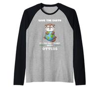 Save the Earth it's the only planet with otters Raglan Baseball Tee