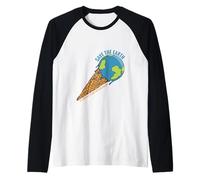 Save The Earth, Only Place with Ice Cream, Peace No Planet B Raglan Baseball Tee