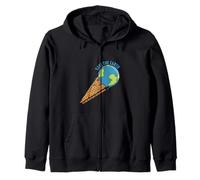 Save The Earth, Only Place With Ice Cream, Peace No planet B Zip Hoodie