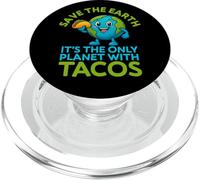 Save The Earth Only Planet With Tacos Funny Earth Day PopSockets PopGrip for MagSafe
