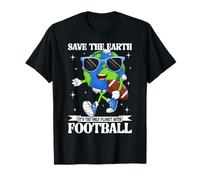 Save The Earth Planet with Football Earth Day Boys Kids Men T-Shirt